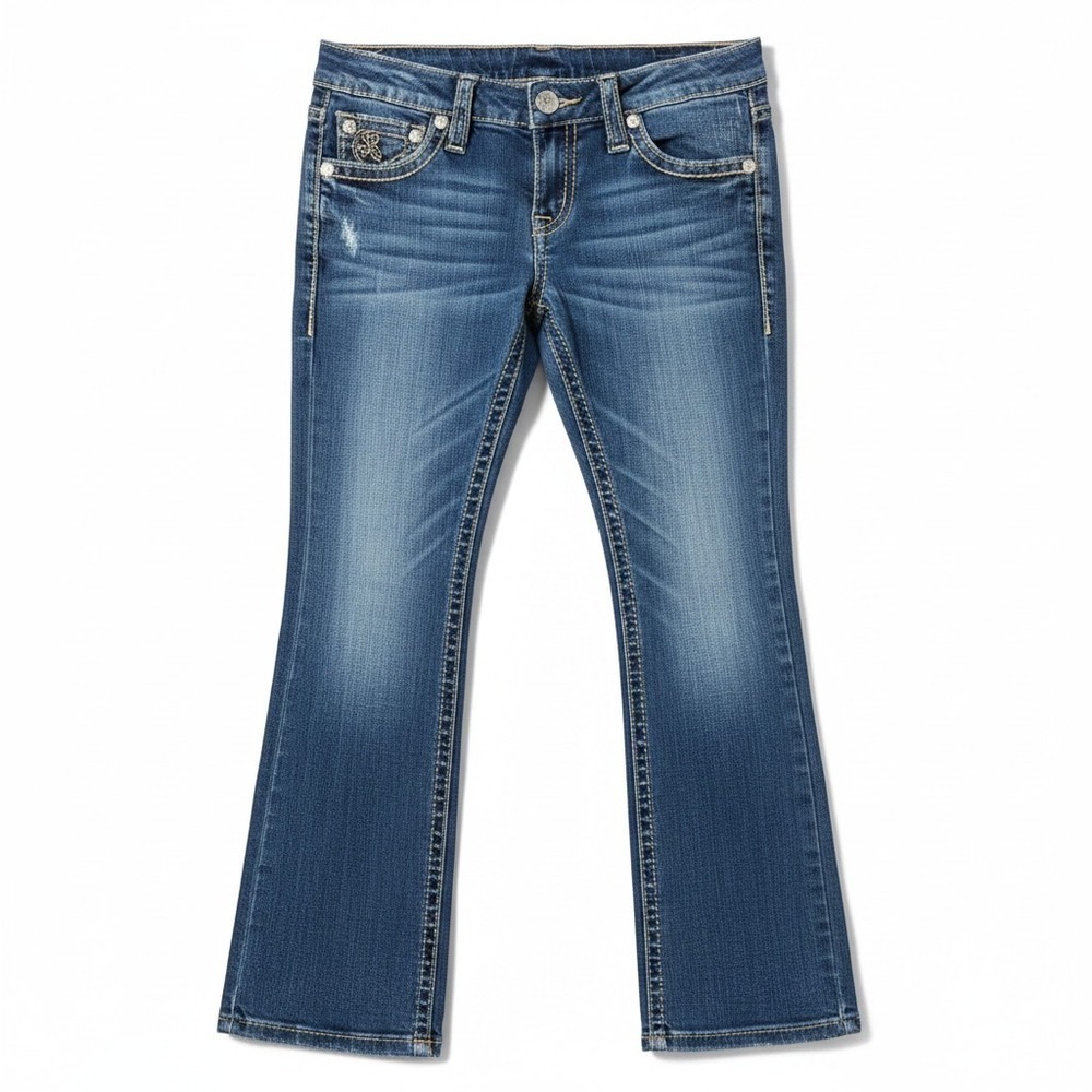 Rock Revival Anja Bootcut Jeans Women's Dark Wash Distressed Size 27